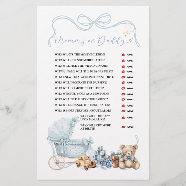 Blue Coquette Baby Carriage Mommy or Daddy (Framsida)