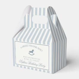 Blue Coquette Bow Rocking Horse Birthday Favor Box Presentaskar