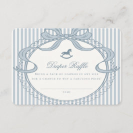 Blue Coquette Bow Rocking Horse Diaper Raffle Card Tilläggskort