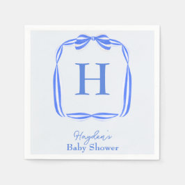 Blue Coquette Monogram Personlig Napkin Pappersservett