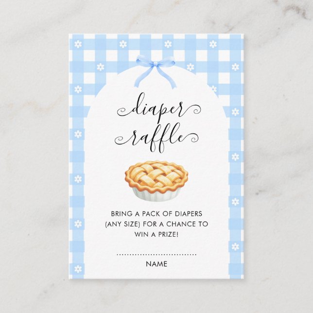 Blue Coquette Pie Diaper Raffle Tilläggskort (Framsida)