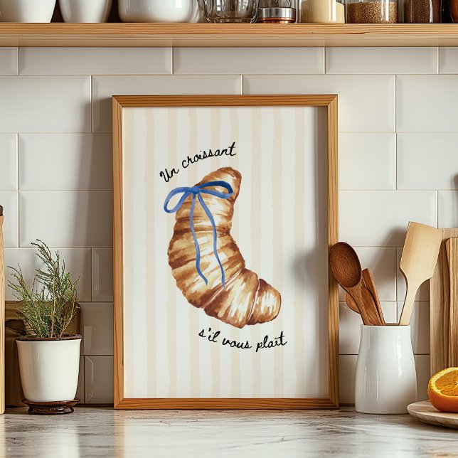 Blue Coquette Un Croissant S'il Vous Plaît Poster (Skapare uppladdad)