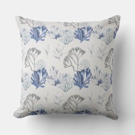 Blue Coral Mönster Kudde