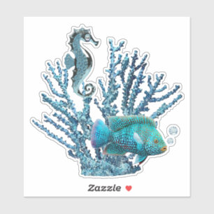 Blue Coral Reef Sticker Klistermärken