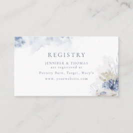 Blue coral & seashells beach Bridal Registry Tilläggskort