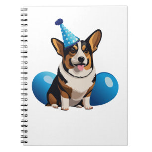 Blue Corgi Birthday Classic T-Shirt Anteckningsbok