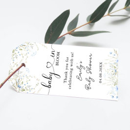 Blue Cornblomma WildblommBaby Shower Tack Presentetikett