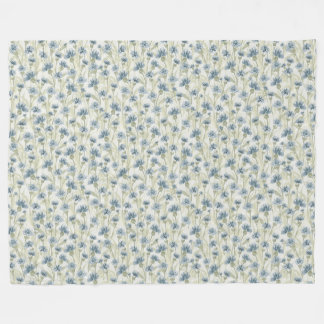 Blue CornblommLight Sage Grönt Fleece Blanket