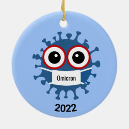 Blue Coronavirus Covid-19 Omikron variant Ornament