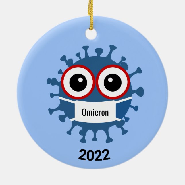 Blue Coronavirus Covid-19 Omikron variant Ornament (Baksidan)