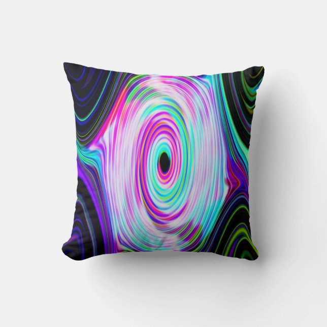 Blue Cosmic Rays 5 Swirl Pillow Kudde (Framsida)