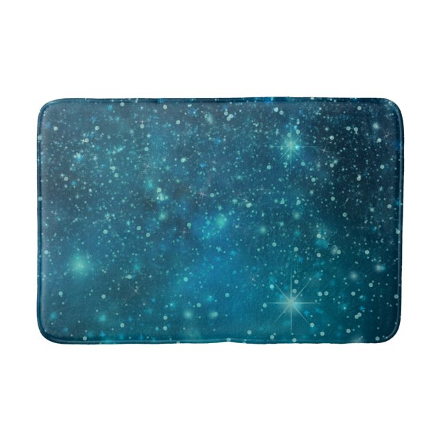 Blue Cosmic Spacey Starry Himlar Badrumsmatta (Framsidan)