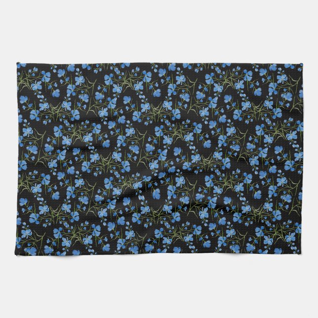 Blue Cosmos Flowers Kökshandduk (Horisontell)