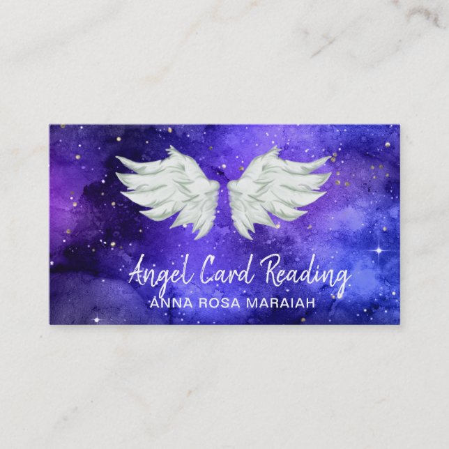 *~* Blue Cosmos Stars Galaxy Angel Vinge Universe  Visitkort (Framsida)