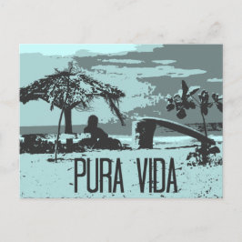 Blue Costa Rica Pura Vida Surfer Vykort