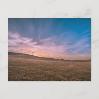 Blue Countryside Sunset Vykort