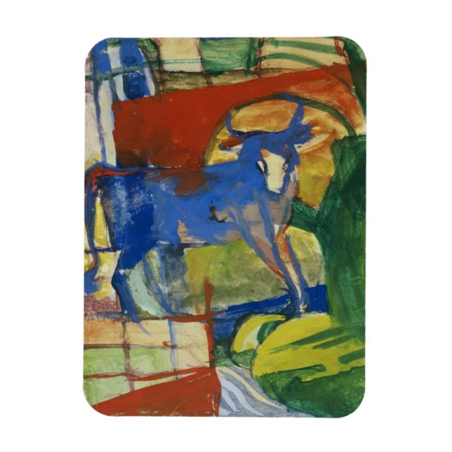 Blue Cow, 1914 (tempera on papper) Magnet (Vertikal)