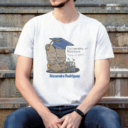 Blue Cowboy Boot Studentmössa & Flowers T-Shirt