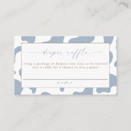 Blue Cowboy Cow Print Diaper Raffle Ticket Placeringskort