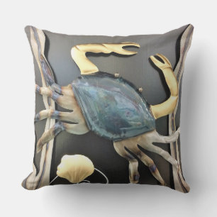 Blue Crab Abstrakt Art Utomhuskudde