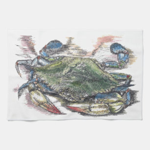 Blue Crab Kitchen Towel Kökshandduk