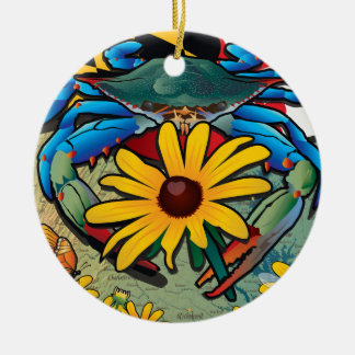 Blue Crab Maryland Black-eyed Susan Julgransprydnad Keramik