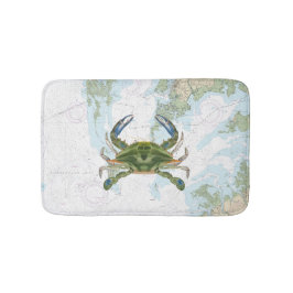 Blue Crab med Chesapeake Bay Nautical Chart Badrumsmatta