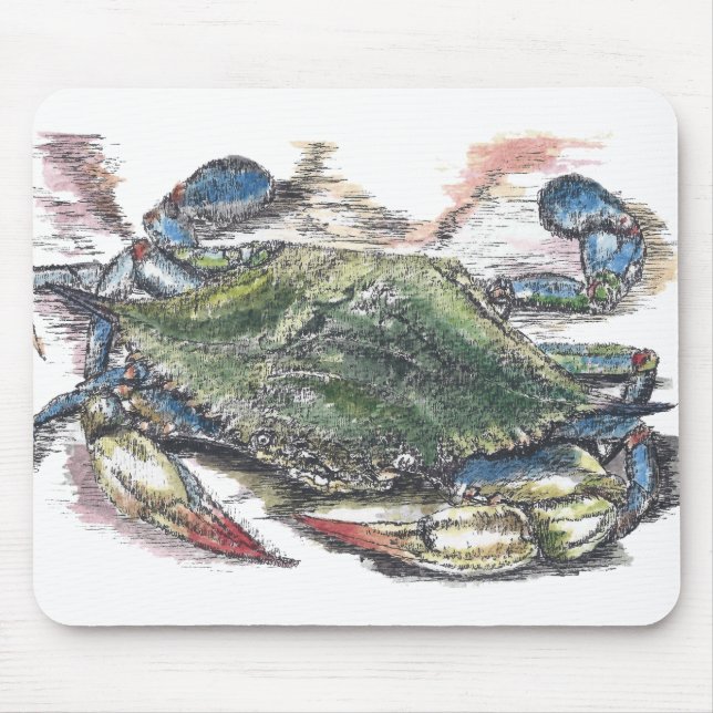 Blue Crab Mousepad Musmatta (Framsidan)