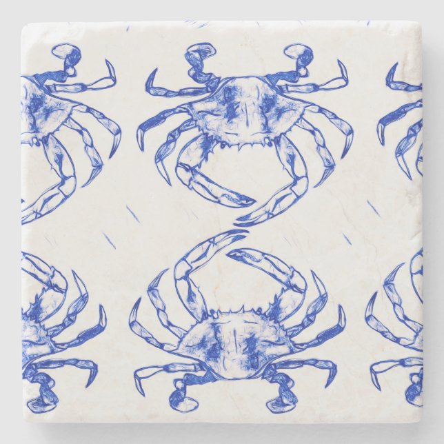 Blue Crab Stone Coaster Stenunderlägg (Framsidan)
