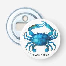 Blue Crab Watercolor Art - Coastal Sea Life Life