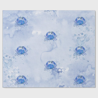 Blue Crab Watercolor Presentpapper