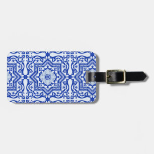 Blue Cracks Ceramic Stil Azulejo Vintage Bagagebricka