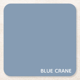 Blue Crane Blue färg namn Underlägg Papper Kvadrat