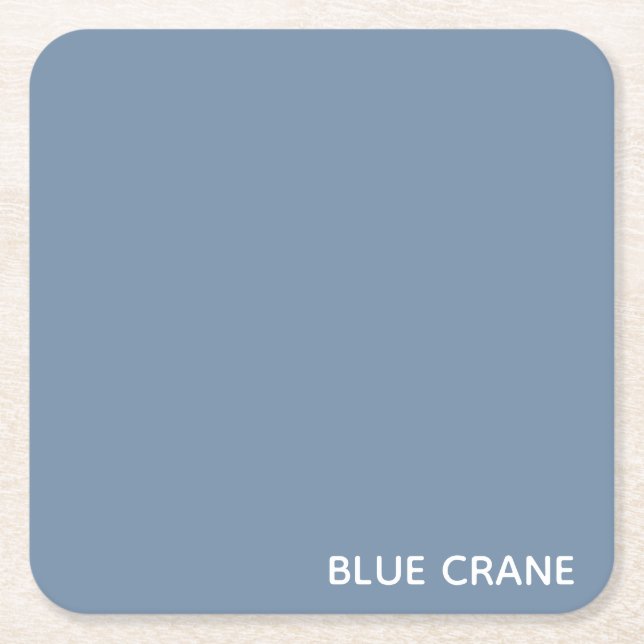 Blue Crane Blue färg namn Underlägg Papper Kvadrat (Framsidan)