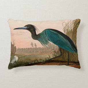 Blue Crane eller Heron Birds of America Audubon Pr Prydnadskudde