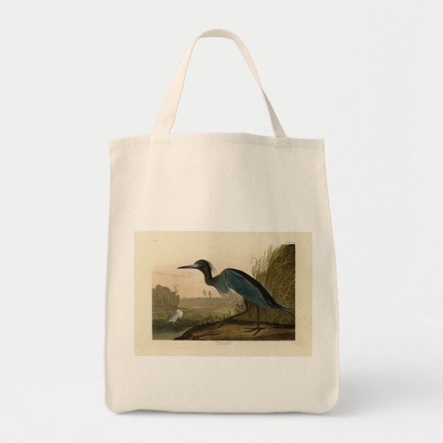 Blue Crane, Heron, från Audubon's Birds of America Tygkasse (Framsidan)