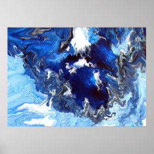 Blue Crator 36 tum x 12 tum, värde Poster Pappert
