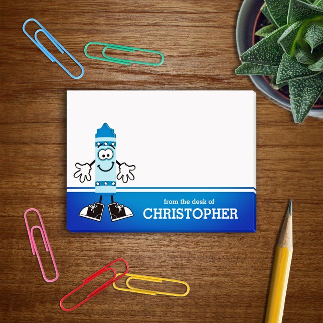 Blue Crayon Personlig Post-it Block (Skapare uppladdad)