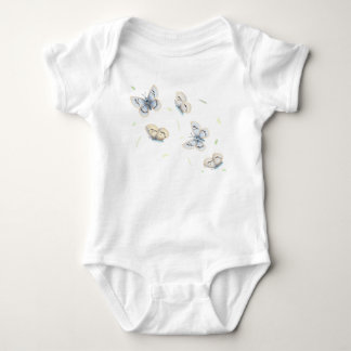 Blue & Cream Butterflies in Dreamy Flight T Shirt