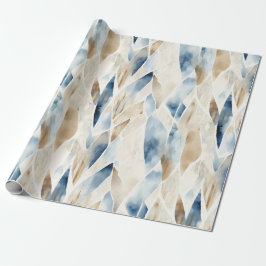 Blue Cream Ivory Abstrakt Beach Presentpapper
