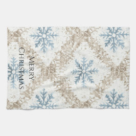 Blue Cream-julen Snöflingor Kökshandduk