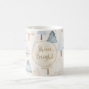 Blue Cream Julgranar Guld Glitter Kaffemugg