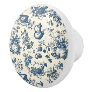 Blue Cream Toile Cottagecore Land Kitchen Knopp