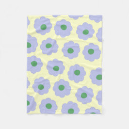 Blue Cream Tropical Blommigt Botanical Vår sommar Fleecefilt