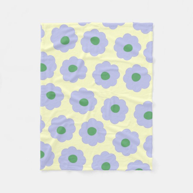 Blue Cream Tropical Blommigt Botanical Vår sommar Fleecefilt (Framsidan)