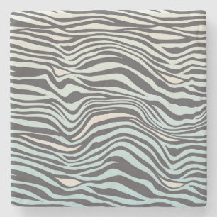 Blue Cream Zebra tryck Ombre Stenunderlägg