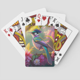 Blue Crestbow Winged Sunbird Fantasy Bird Casinokort