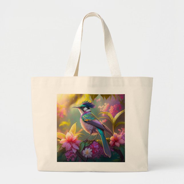 Blue Crestbow Winged Sunbird Fantasy Bird Jumbo Tygkasse (Framsidan)