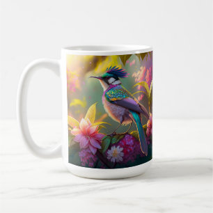 Blue Crestbow Winged Sunbird Fantasy Bird Kaffemugg