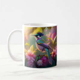 Blue Crestbow Winged Sunbird Fantasy Bird Kaffemugg